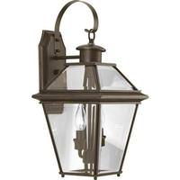 Progress Lighting 2 Light Antique Bronze with Clear Beveled Glass Wall Light Fixture