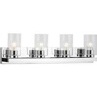 Progress Lighting 4 Light 120 volt Polished Chrome Vanity Clear Glass Light Fixture
