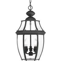 Progress Lighting 3 Light Black with Clear Beveled Glass New Haven Hanging Light Fixture