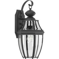 Progress Lighting 1 Light Black with Clear Beveled Glass Medium Wall Light Fixture