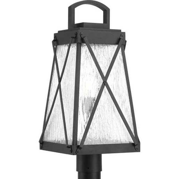 1 Light Black with Clear Water Glass Large Wall Light Fixture