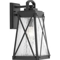 Progress Lighting 1 Light Black with Clear Water Glass Medium Wall Light Fixture