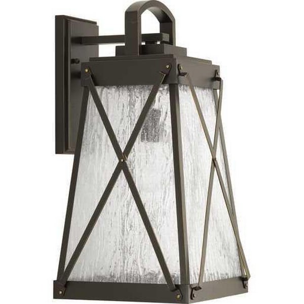 1 Light Antique Bronze with Clear Water Glass Large Wall Light Fixture