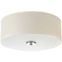 Progress Lighting 17 watt 120 volt 3000K Brushed Nickel Off-white Linen Shade LED Light Fixture