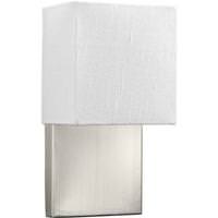 Progress Lighting 9 watt 120 volt 3000K Brushed Nickel White Linen Shade Dimmable LED Wall Sconce