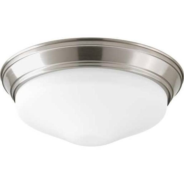 11" 17 watt 120 volt 3000K Brushed Nickel Etched Glass LED Light Fixture
