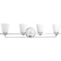 Progress Lighting 4 Light 120 volt Polished Chrome Vanity Etched Glass Light Fixture
