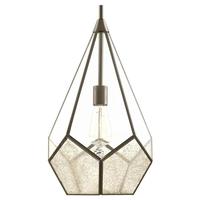 Progress Lighting 1 Light Antique Bronze Mirror Glass/Clear Glass Panels Pendant Light Fixture