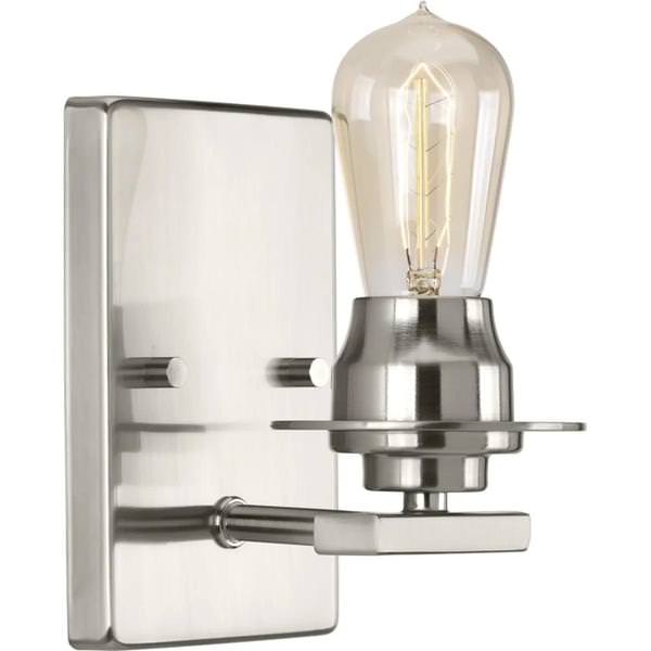 1 Light 120 volt Brushed Nickel Vanity Clear Glass Light Fixture