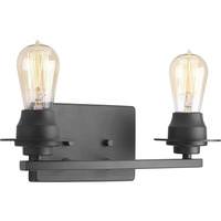 View 2 Light 120 volt Graphite Vanity Clear Glass Light Fixture