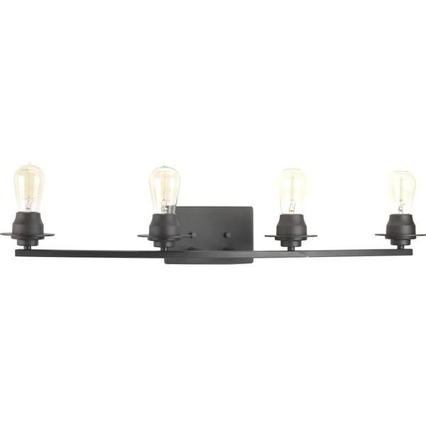 4 Light 120 volt Graphite Vanity Clear Glass Light Fixture