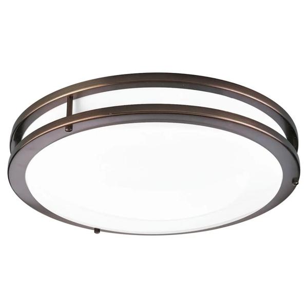 14" 22 watt 120/277 volt 3000K Bronze White Acrylic Diffuser LED Light Fixture