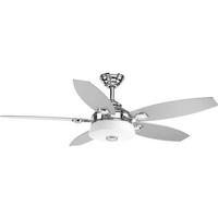 Progress Lighting 54" Brushed Nickel 5 Blade Indoor Remote Control LED Ceiling Fan