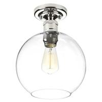 Progress Lighting 1 Light 120 volt Polished Nickel Clear Glass Spherical Shade Ceiling Light Fixture