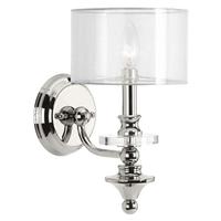 Progress Lighting 1 Light Polished Nickel White Fabric Shade Vanity Light Fixture