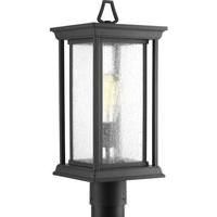 Progress Lighting 1 Light Black with Clear Seeded Glass Medium Endicott Post Top Light Fixture