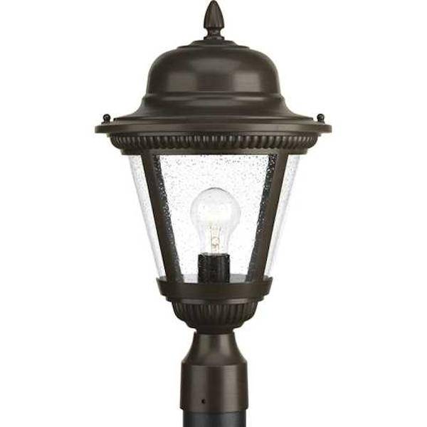 1 Light Antique Bronze with Clear Seeded Glass Wall Light Fixture