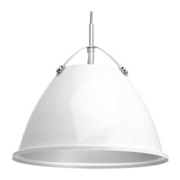 1 Light White Metal Shade Pendant Light Fixture