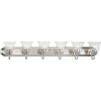 Progress Lighting 6 Light 120 volt Brushed Nickel Vanity Etched Glass Light Fixture
