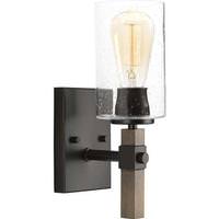 Progress Lighting 1 Light 120 volt Antique Bronze Vanity Clear Seeded Glass Light Fixture