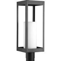 Progress Lighting 1 Light Black with Etched Opal Glass Patewood Post Top Light Fixture