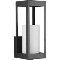 Progress Lighting 1 Light Black with Etched Opal Glass Patewood Wall Light Fixture