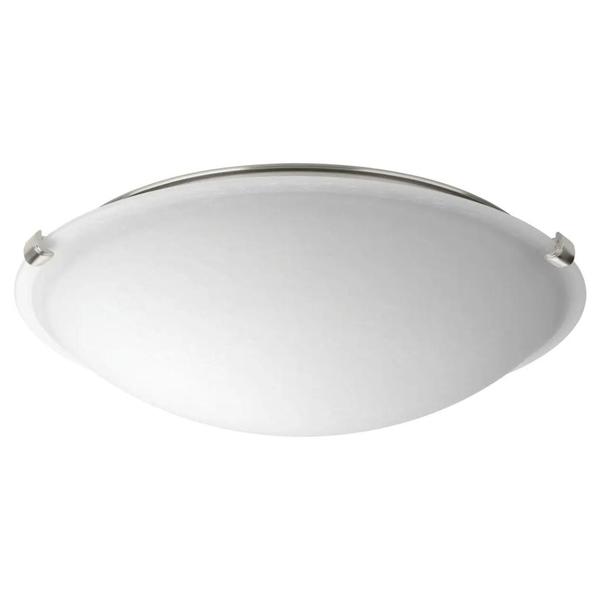 16" 24 watt 120 volt 3000K Brushed Nickel Etched White Linen Diffuser LED Light Fixture