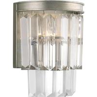 Progress Lighting 1 Light 120 volt : Silver Ridge Vanity Clear Hanging Crystal Glass Light Fixture