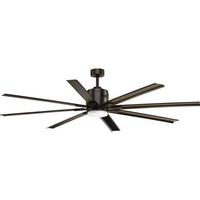 Progress Lighting 72" Antique Bronze 8 Blade Indoor Remote Control LED Ceiling Fan