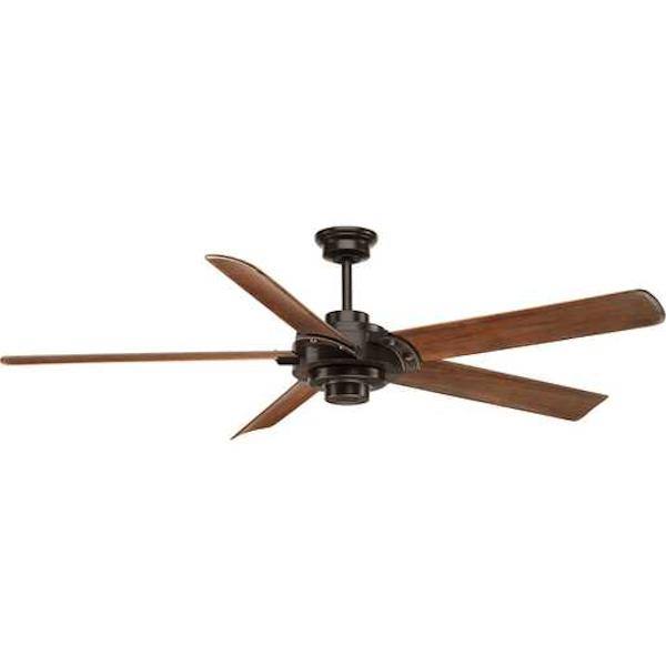 68" Antique Bronze 5 Walnut Blade Ceiling Fan