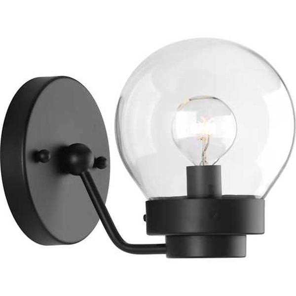 1 Light 120 volt Matte Black Vanity Clear Glass Light Fixture