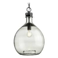 Progress Lighting 1 Light Graphite Smoked Textured Glass Shade Pendant Light Fixture