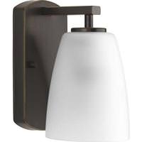 Progress Lighting 1 Light 120 volt Antique Bronze Vanity Etched Glass Light Fixture