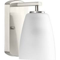 Progress Lighting 1 Light 120 volt Brushed Nickel Vanity Etched Glass Light Fixture