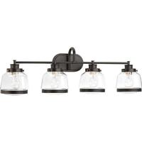 View 4 Light 120 volt Antique Bronze Vanity Clear Glass Light Fixture