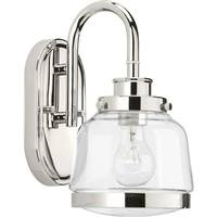 Progress Lighting 1 Light 120 volt Polished Nickel Vanity Clear Glass Light Fixture