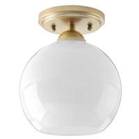 Progress Lighting 1 Light 120 volt Vintage Gold Opal Glass Shade Ceiling Light Fixture