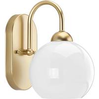 Progress Lighting 1 Light 120 volt Vintage Gold Vanity Opal Glass Light Fixture