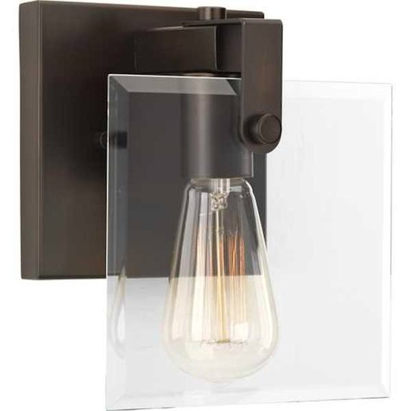 1 Light 120 volt Antique Bronze Vanity Clear Glass Light Fixture