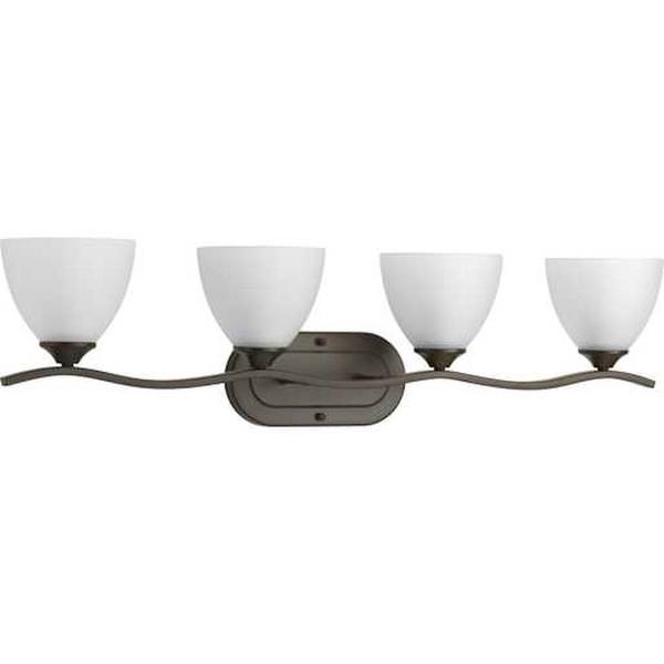 4 Light 120 volt Antique Bronze Vanity Etched Glass Light Fixture