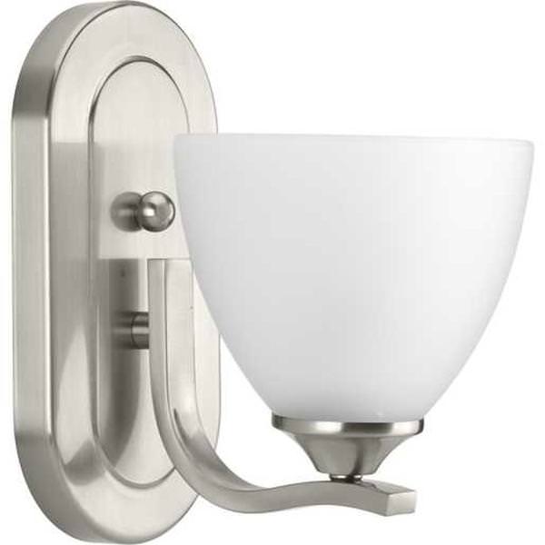 1 Light 120 volt Brushed Nickel Vanity Etched Glass Light Fixture