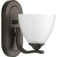 Progress Lighting 1 Light 120 volt Antique Bronze Vanity Etched Glass Light Fixture
