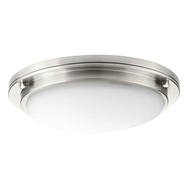 15" 28.3 watt 120/277 volt 3000K Brushed Nickel Linen Glass LED Light Fixture