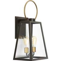 Progress Lighting 2 Light Antique Bronze with Clear Glass Medium Barnett Wall Light Fixture