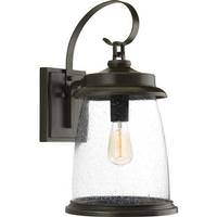 Progress Lighting 1 Light Antique Bronze with Clear Seeded Glass Large Wall Light Fixture