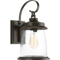 Progress Lighting 1 Light Antique Bronze with Clear Seeded Glass Medium Wall Light Fixture