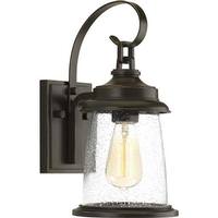 Progress Lighting 1 Light Antique Bronze with Clear Seeded Glass Small Wall Light Fixture