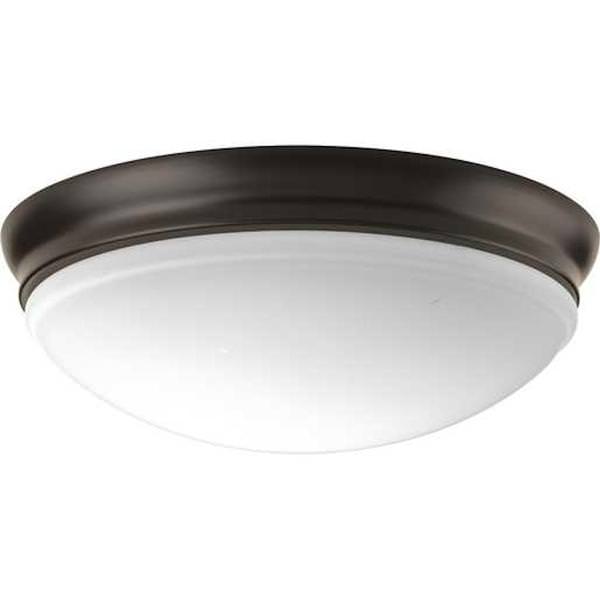 13.5" 25 watt 120 volt 3000K Antique Bronze Etched Glass LED Light Fixture