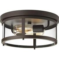 Progress Lighting 2 Light Antique Bronze with Clear Glass Wall Light Fixture