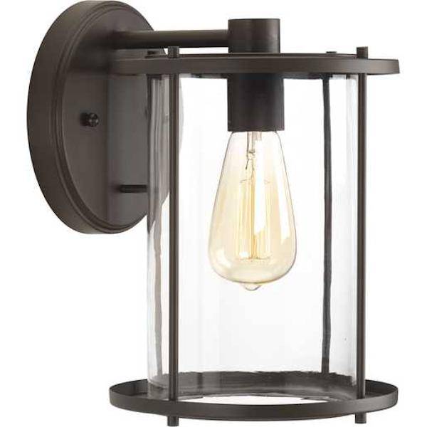 1 Light Antique Bronze with Clear Glass Large Wall Light Fixture